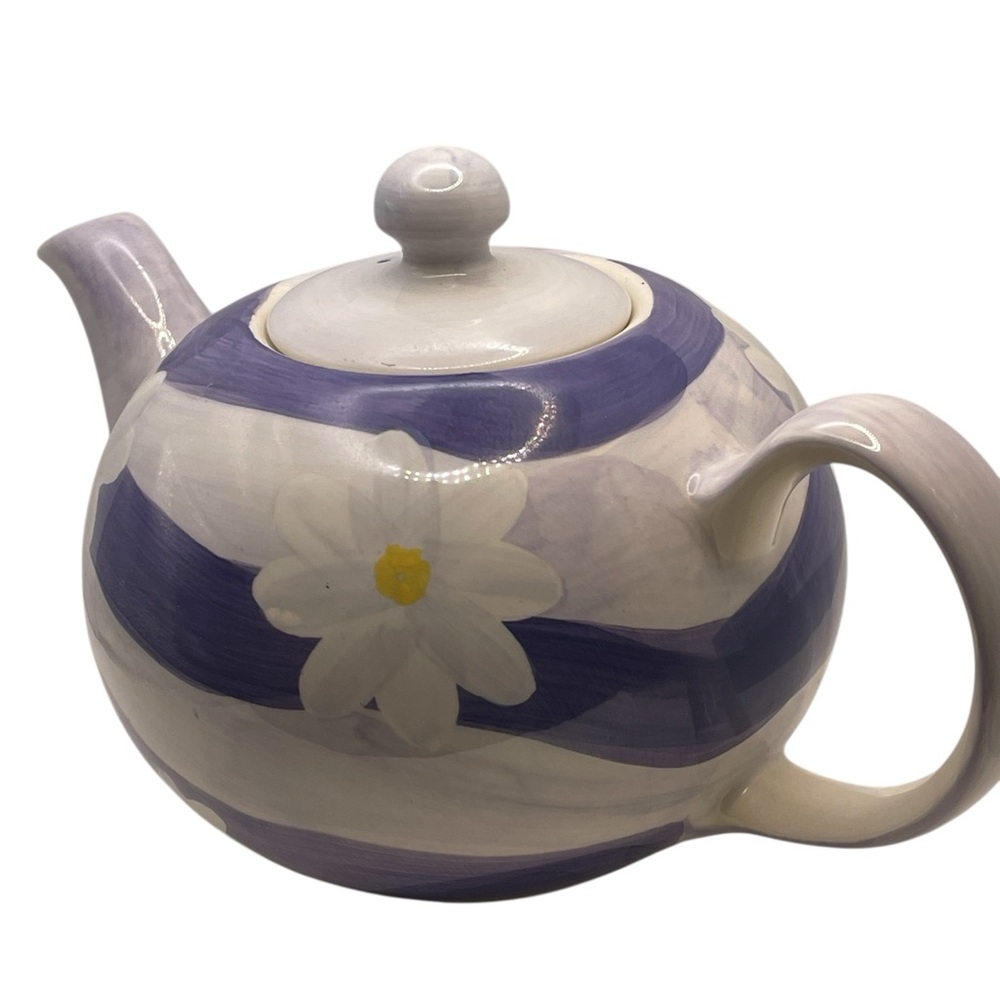Vintage Ceramic Art Teapot hand painted